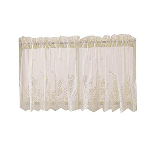 Fenstervorhang Kurz Küche Volant Drape Polyester Spitze Blumenmuster Balkon Vorhang für Zuhause Kurzvorhang Bequem für von Fairnull