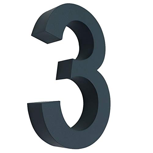 3 Hausnummer 3D anthrazit RAL7016 Edelstahl V2A rostfrei wetterfest Höhe 20cm inkl. Montagematerial erhältlich 0 1 2 3 4 5 6 7 8 9 a b c d von Fairpreis-Design