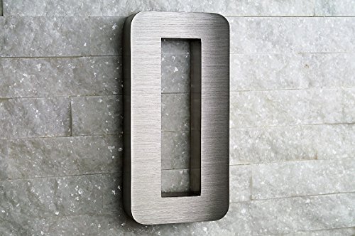 3D Hausnummer 0 Edelstahl rostfrei witterungsbeständig 3D Effekt in 20cm Höhe und 3cm Tiefe aus gebürstetem Edelstahl V2A inkl. Montagematerial erhältlich: 0 1 2 3 4 5 6 7 8 9 a b c d von Fairpreis-Design