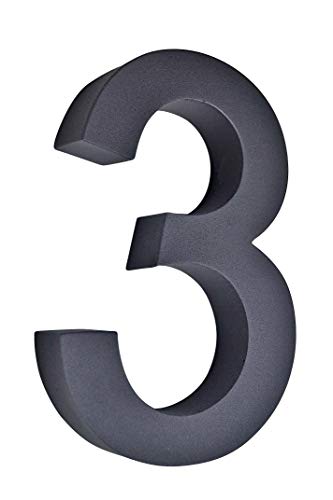 3D Hausnummer 3 schwarz Edelstahl V2A Höhe 20cm rostfrei witterungsbeständig inkl. Montagematerial erhältlich 0 1 2 3 4 5 6 7 8 9 a b c d von Fairpreis-Design