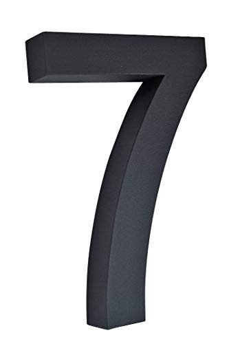 3D Hausnummer 7 schwarz Edelstahl V2A Höhe 20cm rostfrei witterungsbeständig inkl. Montagematerial erhältlich 0 1 2 3 4 5 6 7 8 9 a b c d von Fairpreis-Design