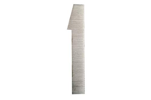 Hausnummer 1 Edelstahl ITC Bauhaus Design 2D rostfrei witterungsbeständig 20cm Höhe gebürsteter Edelstahl V2A ALLE erhältlich: 0 1 2 3 4 5 6 7 8 9 0 A B C D E von Fairpreis-Design