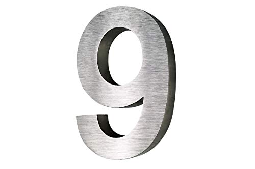 Hausnummer 9 Edelstahl 3D Arial rostfrei witterungsbeständig 25cm Höhe und 3cm Tiefe XXL Größe aus gebürstetem Edelstahl V2A ALLE erhältlich 0 1 2 3 4 5 6 7 8 9 A B C D E Hausnummer 9 Edelstahl 3D Arial rostfrei witterungsbeständig 25cm Höhe und 3cm Tiefe XXL Größe aus gebürstetem Edelstahl V2A ALLE erhältlich 0 1 2 3 4 5 6 7 8 9 A B C D E von Fairpreis-Design