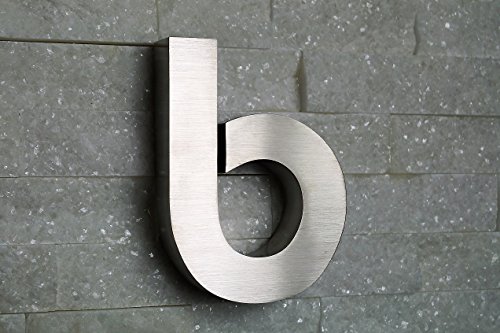 Hausnummer Buchstabe " b " Edelstahl H15cm ITC-Bauhaus in 3Design V2A von Fairpreis-Design