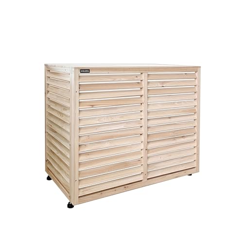 Verkleidung für Wärmepumpe Klimaanlage Klima Sichtschutz Abdeckung Holz Natur für Außengeräte von Fairpreis-Design