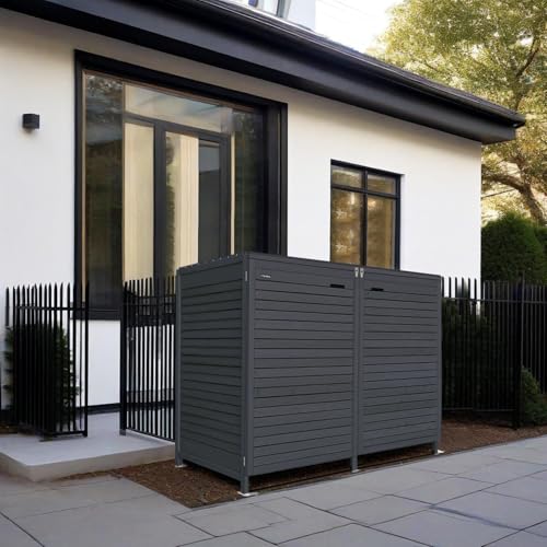 Mülltonnenbox Roma Mülltonnenverkleidung aus Holz 240L imprägniert in anthrazit Müllcontainer Mülltonnenschrank Mülltonne (2 Tonnen) von Fairpreis-design