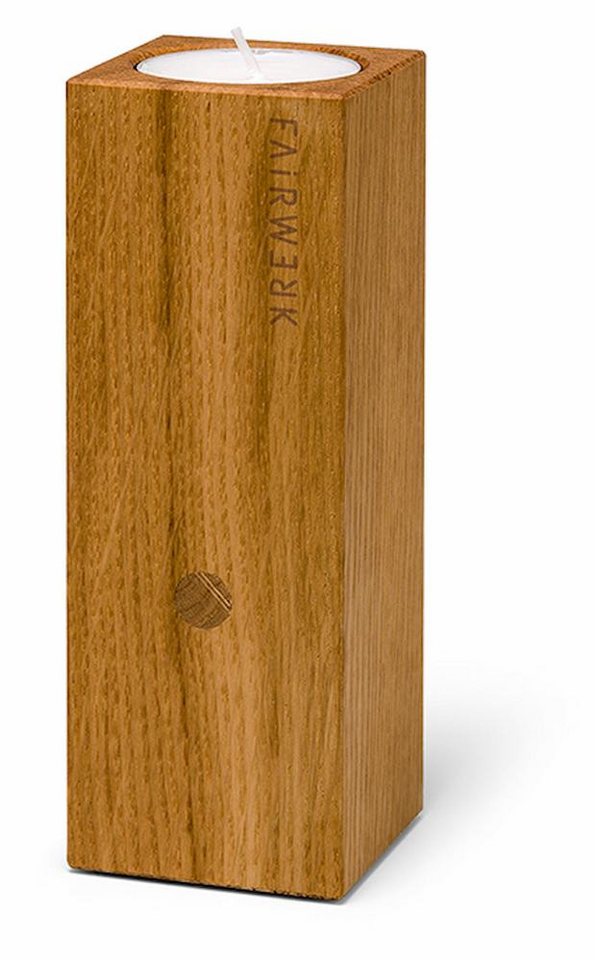 Fairwerk Teelichthalter Teelichthalter aus Holz-Quader von Fairwerk