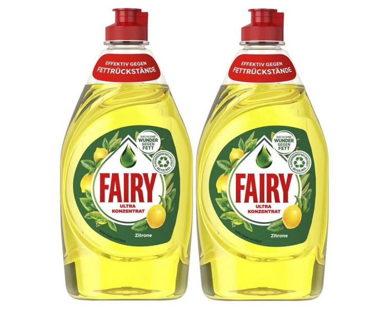 Fairy Fairy Spülmittel Ultra Konzentrat Zitrone 450ml - Gegen Fett (2er Pack Geschirrspülmittel von Fairy