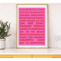 Cocktail Tram Roll Print Pink von FairyBreadDesign
