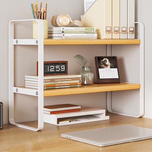 Desktop-Organizer Schreibtischregal Schreibtischstall Schreibtisch-Organizer Regal Desktop-Bücherregal Offene Arbeitsplatte Display-Aufbewahrungsregal Für Wohnheim Büro Zuhause B,50*20*36CM von FairyHover