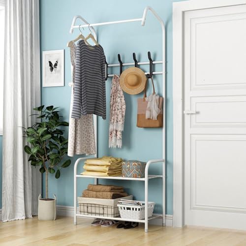 FairyHover Garderobenständer Garderobe Mit 8 Abnehmbarer Kleiderhaken Freistehende Garderobe Mit Schuhregal Schuhregal Mit Garderobe Für Flur B,60 * 31 * 170CM FairyHover Garderobenständer Garderobe Mit 8 Abnehmbarer Kleiderhaken Freistehende Garderobe Mit Schuhregal Schuhregal Mit Garderobe Für Flur B,60 * 31 * 170CM von FairyHover