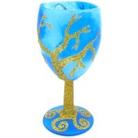 Handgemaltes Kelch-Weinglas Blaues Weinglas Mit Einem Goldenen Glitzer-Baum Goldener Baum-Weinglas-Altar-Werkzeuge Wiccan Handgemaltes Kelch-Weinglas Blaues Weinglas Mit Einem Goldenen Glitzer-Baum Goldener Baum-Weinglas-Altar-Werkzeuge Wiccan von FairyMeShop