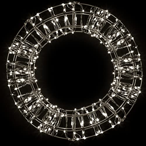 Christmas United - Lichterkranz - Schwarzer Rahmen - 400 LED - 30 cm Durchmesser - Warmweiße LED-Lichter von Fairybell