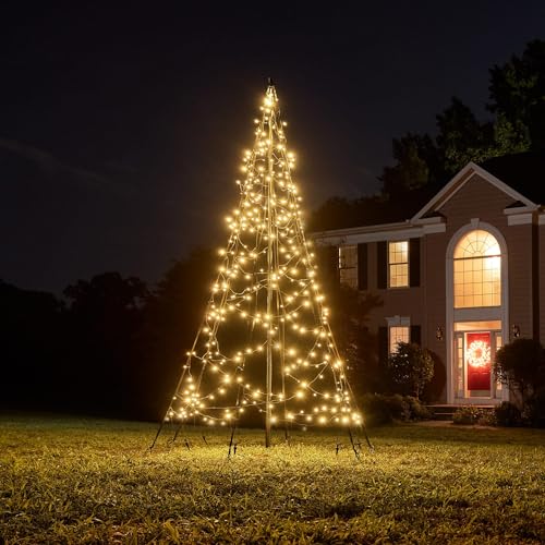 Fairybell LED-Weihnachtsbaum für draussen - 3 Meter - 360 LEDs - Weihnachtsbaum inklusive Mast - Warmweiss von Fairybell