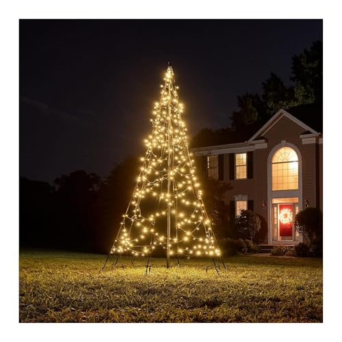Fairybell LED-Weihnachtsbaum für draussen - 2 Meter - 300 LEDs - Weihnachtsbaum inklusive Mast - Warmweiss von Fairybell