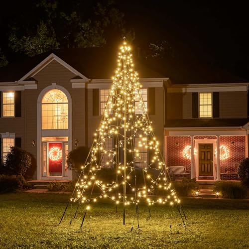 Fairybell LED-Weihnachtsbaum für draussen - 3 Meter - 480 LEDs - Weihnachtsbaum inklusive Mast - Warmweiss mit Twinkle von Fairybell