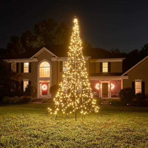 Fairybell LED-Weihnachtsbaum für draussen - 4 Meter - 640 LEDs - Weihnachtsbaum inklusive Mast - Warmweiss mit Twinkle von Fairybell