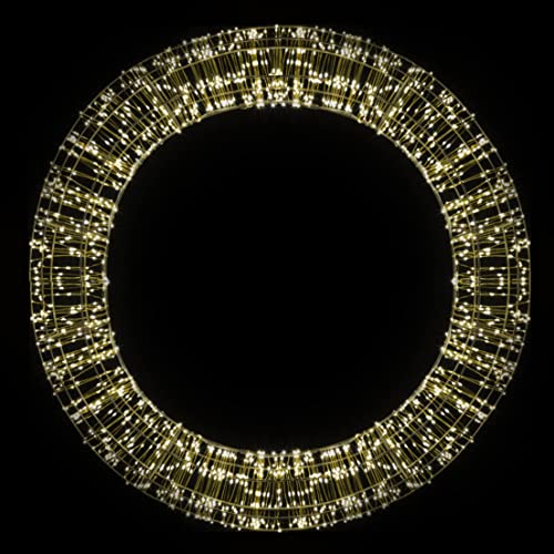 Christmas United - Lichterkranz für drinnen und draußen - Goldener Rahmen und Schnur - 75cm - 2000 LEDs - Warmweiss von Fairybell
