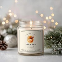 Apfel & Zimt Weihnachts Duftkerze, Handgefertigte Sojakerze Im Glas Mit Bratapfelduft, Perfektes Weihnachtsgeschenk Und Deko von FairylightMockups