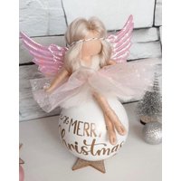 Christbaumkugel Weihnachtsbaumkugel Personalisiert Weihnachtsengel Gefilzt Weihnachtsdeko von FairytaleFeltbyMandy