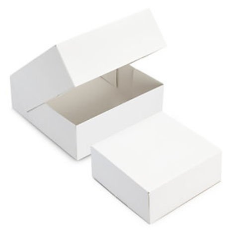 FaisTonGateau 50 Stück Quadratisch Cake Boxen 20 x 20 x 5 cm weiß von FaisTonGateau