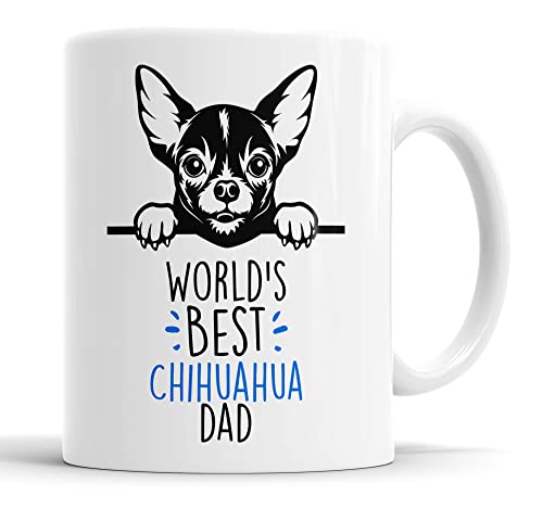 Chihuahua World's Best Dad Tasse Hund Papa Chihuahua Papa Tasse Freund Lustiges Geschenk für Geburtstag Weihnachten Chihuahua Tasse von Faithful Prints