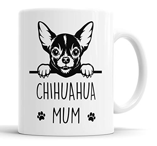 Faithful Prints Tasse mit Chihuahua-Motiv, Geschenk für Haustiere, Chihuahua, Hund, Mutter, Vater, Freund, lustige Geschenkidee für Geburtstag, Weihnachten, Keramiktasse von Faithful Prints