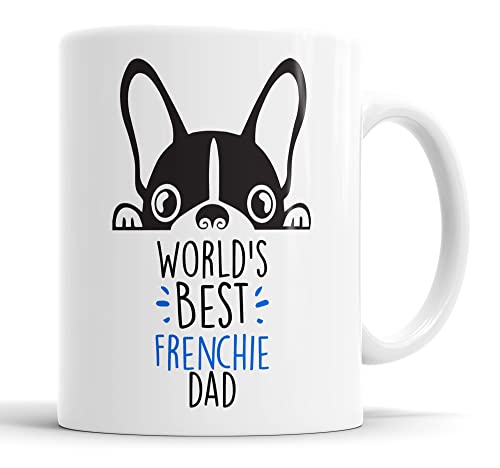Frenchie World's Best Dad Tasse Hund Papa Französische Bulldogge Papa Tasse Freund Lustiges Geschenk für Geburtstag Weihnachten Frenchie Tasse von Faithful Prints