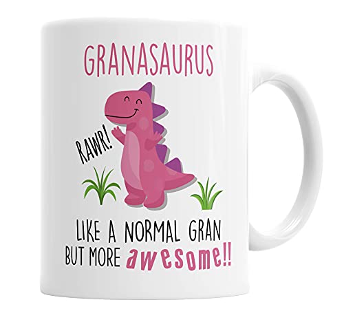 Granasaurus Tasse mit Dinosaurier-Motiv, für Vatertag, Geburtstag, Weihnachten, lustige Tasse als Geschenk für Oma von Faithful Prints