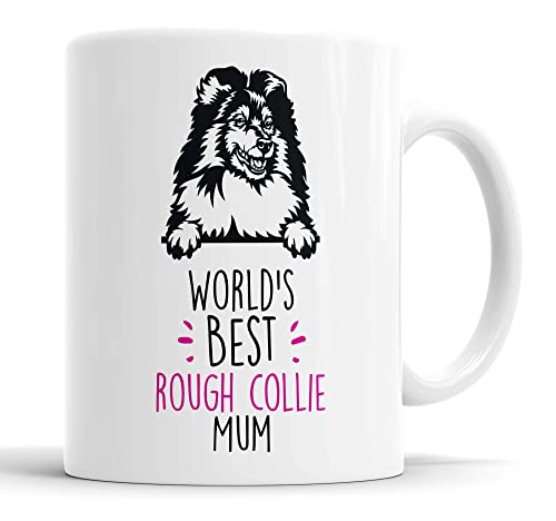 Rough Collie World's Best Mum | Tasse Geschenk | Hundebecher zum Geburtstag Weihnachten | Freundin, Mama, Tante, Schwester Keramiktasse von Faithful Prints