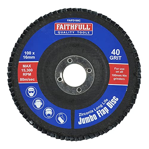 Abrasive Jumbo Flap Disc 100mm Coarse von Faithfull