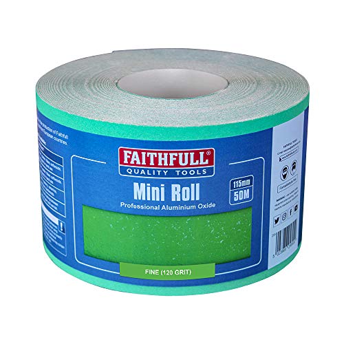 Aluminium Oxide Sanding Paper Roll Green 115mm x 50m 120G von Faithfull