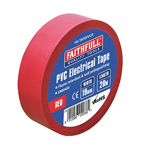 Faithfull 2702 PVC Klebeband, 19 mm x 20 m, Rot von Faithfull