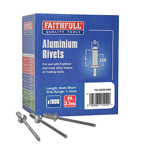 Faithfull - Aluminium Nieten 3mm Short (Packung mit 1000) - FAIAR3S1000 von Faithfull