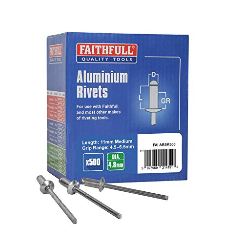 Faithfull - Aluminium Nieten 5mm Medium (Packung mit 500) - FAIAR5M500 von Faithfull