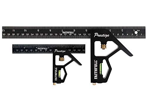 Faithfull FAICS300TCNC Prestige Aluminium-Kombinationswinkel, 150 mm und 300 mm von Faithfull