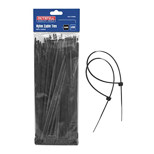 Faithfull FAICT200B CT200W Cable Ties Black 3.6 x 200mm (Pack 100) von Faithfull