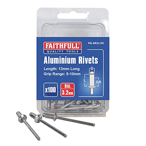 Faithfull FalAR3L100 lange Aluminium-Nieten, 3 mm Durchmesser, 100 Stück von Faithfull