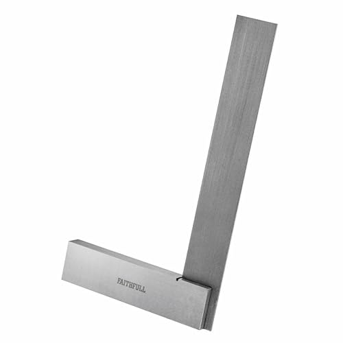 Faithfull Stahl-Anschlagwinkel 150 mm (6 Zoll) – Präzisionsgeschliffen, Klinge aus gehärtetem Stahl, Präzises Anreiß-, Mess- und Abreißwerkzeug für die Metall- und Holzbearbeitung von Faithfull
