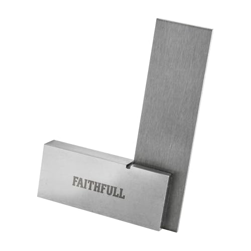 Faithfull Stahl-Anschlagwinkel 50 mm (2 Zoll) – Präzisionsgeschliffen, Klinge aus gehärtetem Stahl, Präzises Anreiß-, Mess- und Abreißwerkzeug für die Metall- und Holzbearbeitung von Faithfull