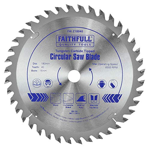 Faithfull - Kreissägeblatt HM 180 x 16 x 40 Tooth - FAIZ18040 von Faithfull