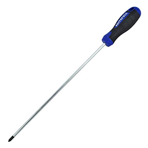 Faithfull - Pozidriv Soft-Grip-Schraubendreher 2pz x 250mm Long Reach - FAISDPZ2L von Faithfull