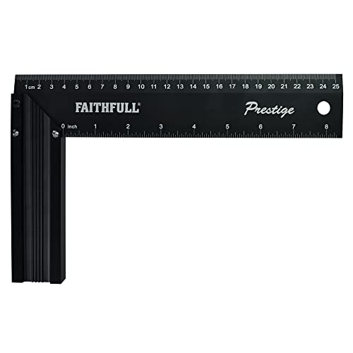 Prestige Try Square Black Aluminium 250mm (10in) von Faithfull