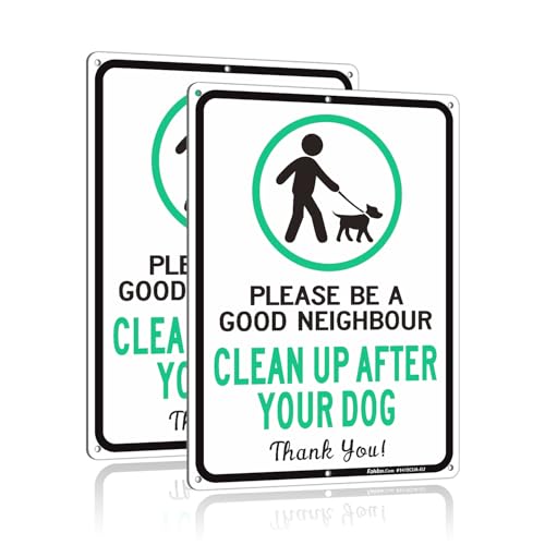 Faittoo Schild mit Aufschrift "Please Be A Good Neighbour Clean Up After Your Dog", 2 Stück Faittoo Schild mit Aufschrift "Please Be A Good Neighbour Clean Up After Your Dog", 2 Stück von Faittoo