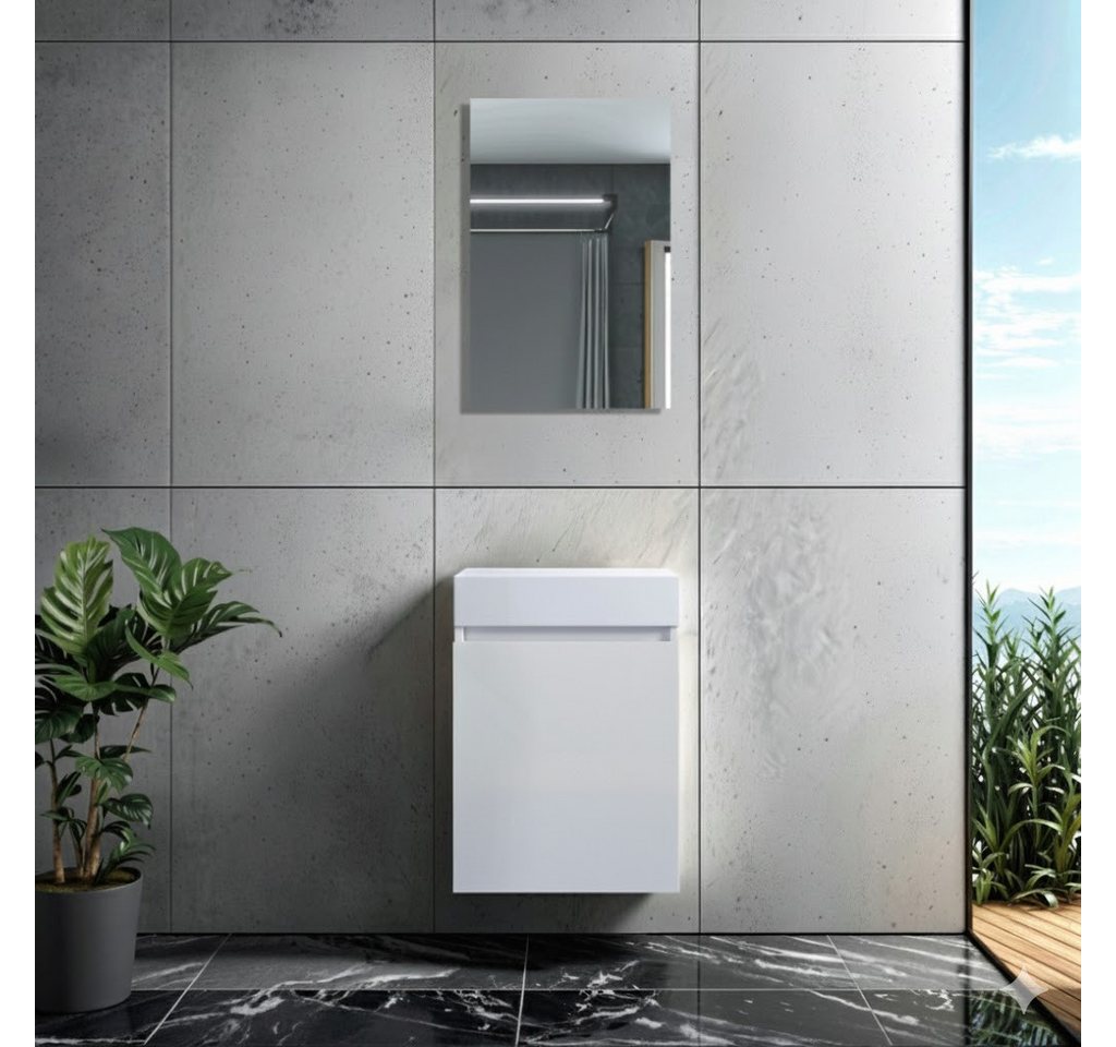 Faizee Home Badmöbel-Set Bademöbel 40 cm Badeschrank Waschtisch Unterschrank Spiegel Faizee Home Badmöbel-Set Bademöbel 40 cm Badeschrank Waschtisch Unterschrank Spiegel von Faizee Home