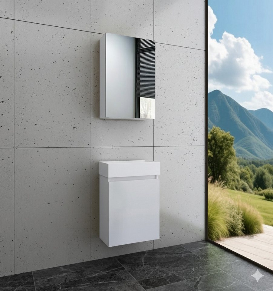 Faizee Home Badmöbel-Set Bademöbel 40 cm Badeschrank Waschtisch Unterschrank Spiegelschrank Faizee Home Badmöbel-Set Bademöbel 40 cm Badeschrank Waschtisch Unterschrank Spiegelschrank von Faizee Home