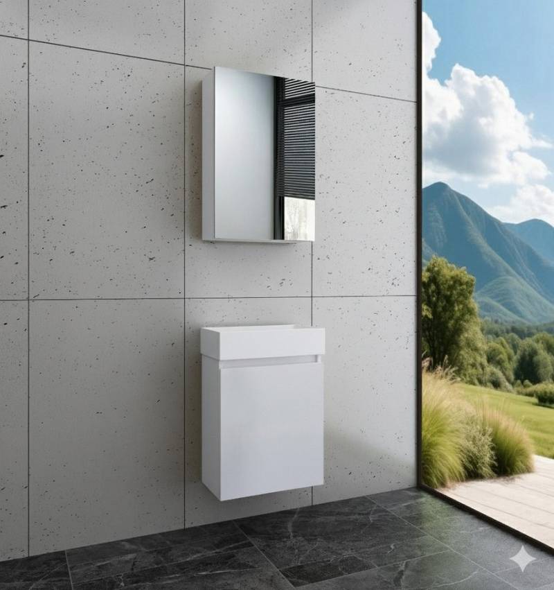 Faizee Home Badmöbel-Set Bademöbel 40 cm Badschrank Waschtisch Unterschrank Spiegelschrank Faizee Home Badmöbel-Set Bademöbel 40 cm Badschrank Waschtisch Unterschrank Spiegelschrank von Faizee Home