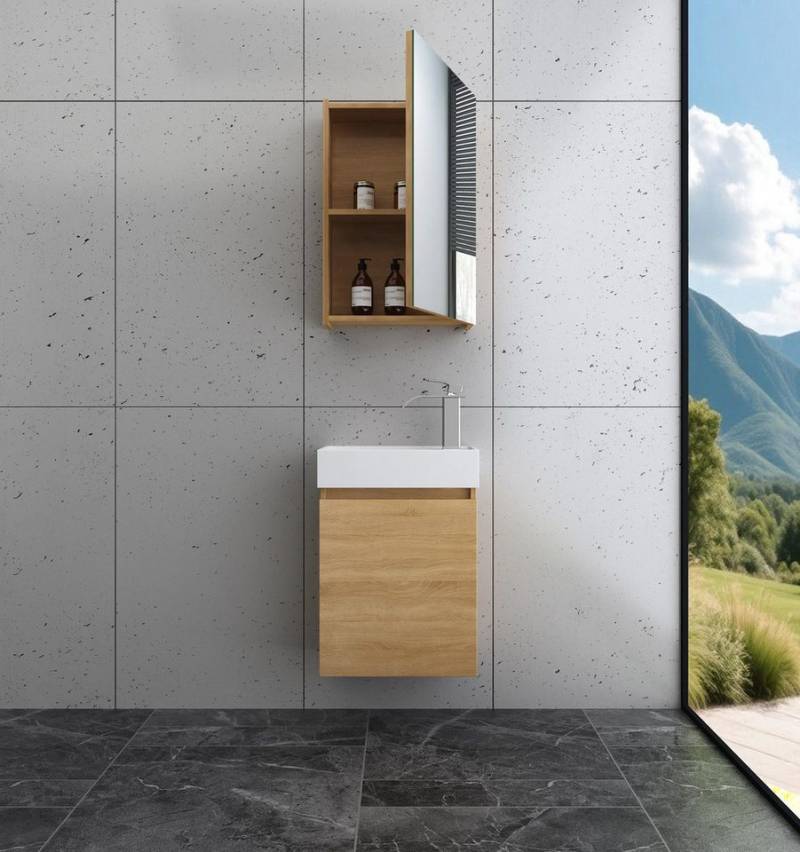 Faizee Home Badmöbel-Set Bademöbel 40 cm Badschrank Waschtisch Unterschrank Spiegelschrank Faizee Home Badmöbel-Set Bademöbel 40 cm Badschrank Waschtisch Unterschrank Spiegelschrank von Faizee Home