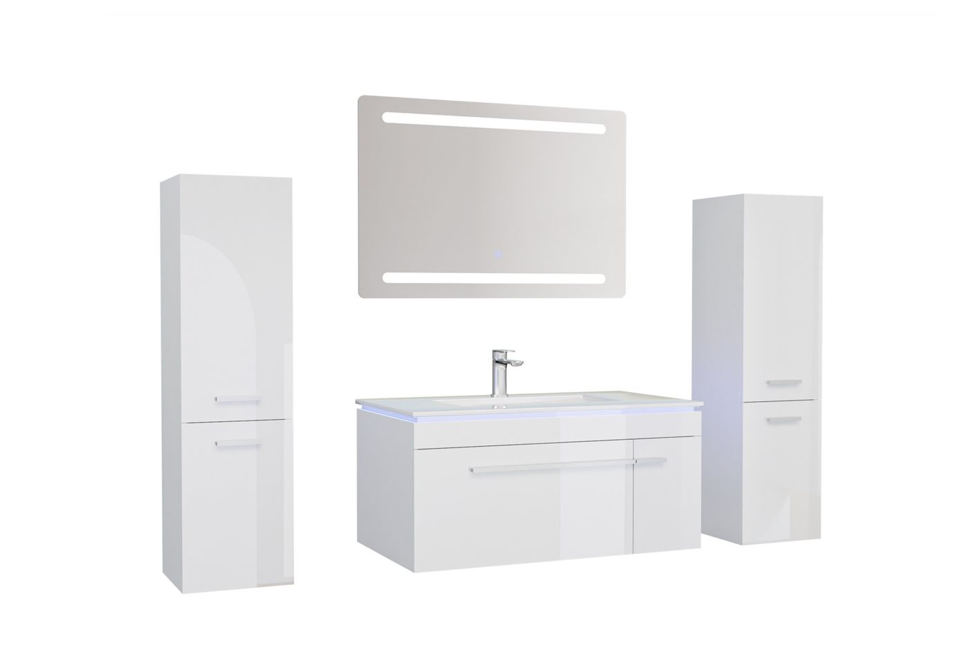 Faizee Home Badmöbel-Set Badmöbel-Set Hochglanz mit LED-Spiegel & Unterschrank 60/90/120 cm Faizee Home Badmöbel-Set Badmöbel-Set Hochglanz mit LED-Spiegel & Unterschrank 60/90/120 cm von Faizee Home