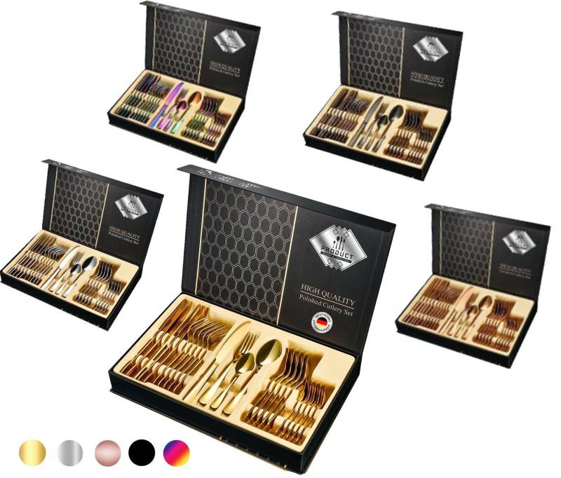 Faizee Home Besteck-Set Besteckset 24 tlg. Edelstahlbesteck für. 6 Personen Gift Box (24-tlg), Edelstahl von Faizee Home